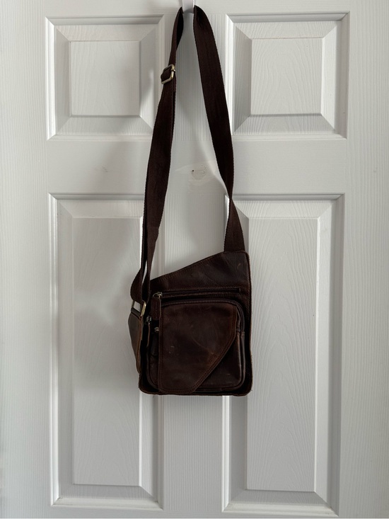 n/a Other - Men's Brown Leather Messenger Crossbody Bag